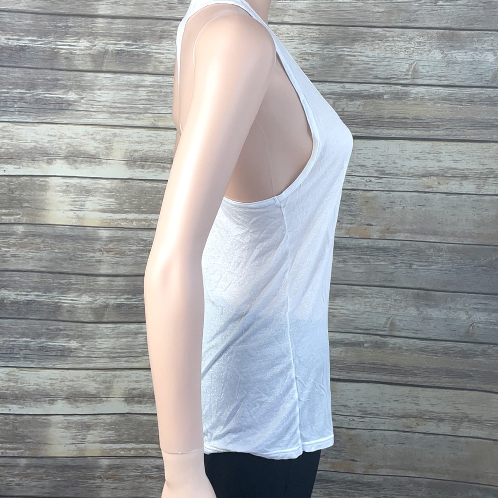 Free People Shimmery White Tank Top - Picture 3 of 8